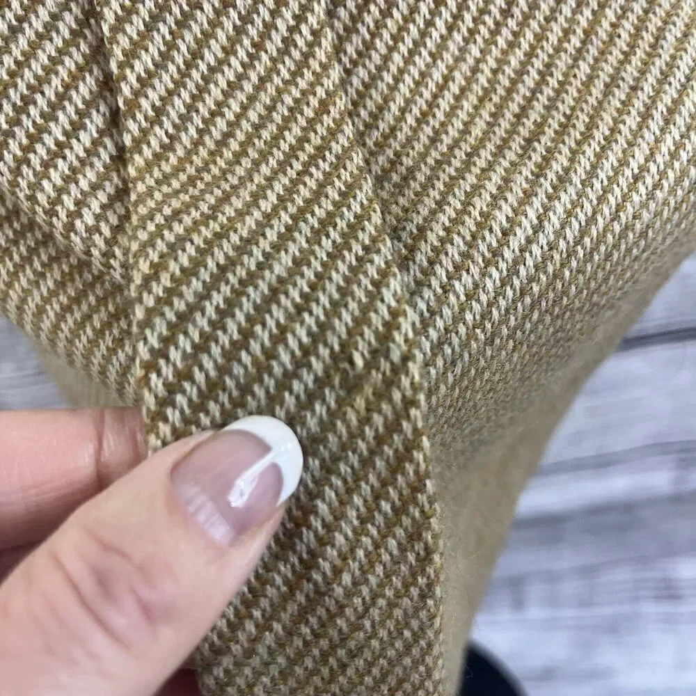 Vintage Carlisle Suit Skirt size 12 Camel Brown Tweed Wool Straight Pencil Knee